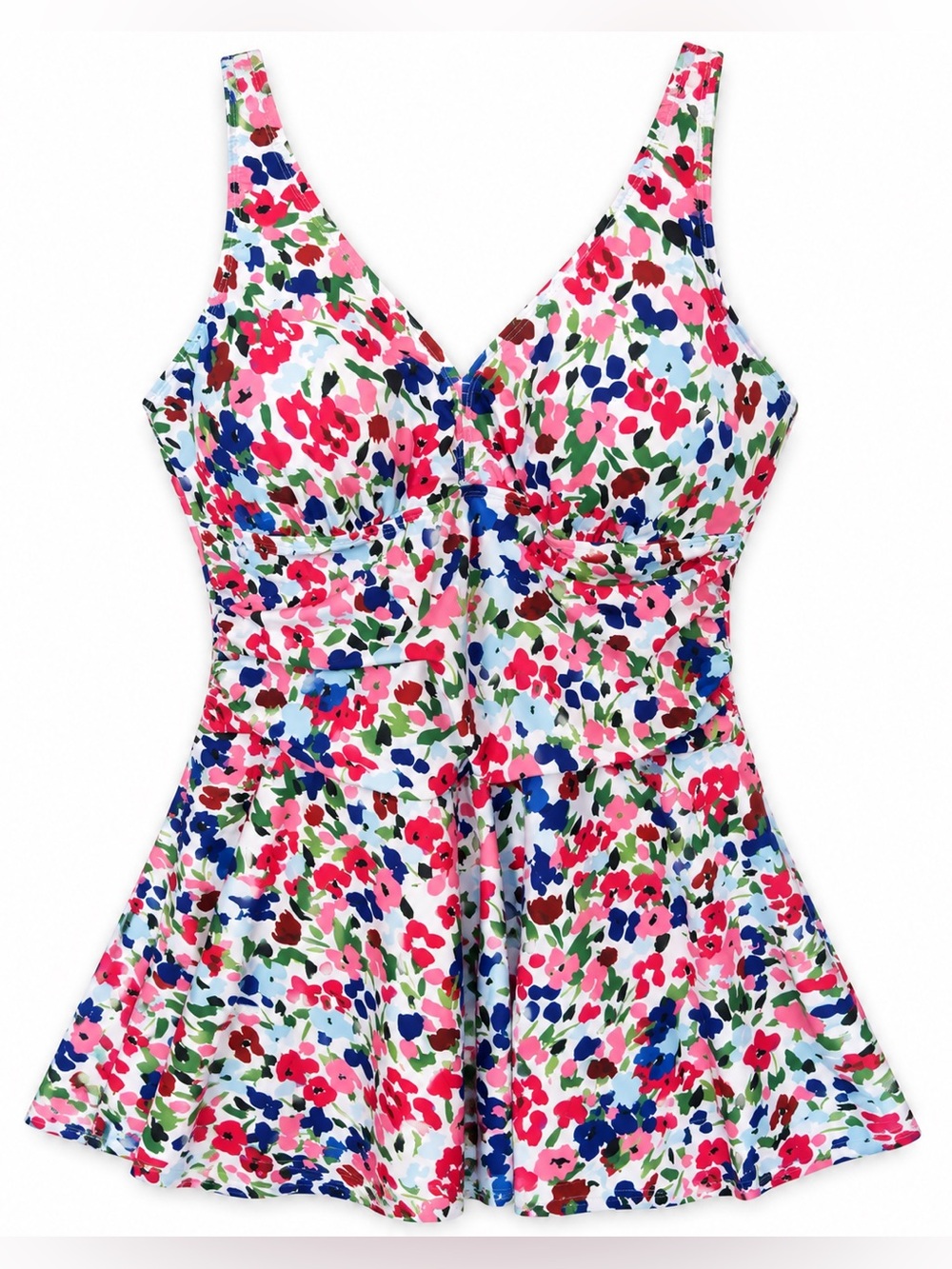 Grace + Emma Floral One Piece Swimsuit Women’s 3XL Ruched Tummy Control Plus